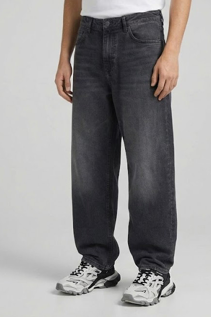 خرید شلوار بگ مردانه ذغالی Genti Men نمای جلو با طراحی آزاد و فیت راحت