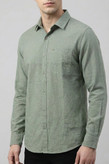 خرید پیراهن مردانه سبز آستین بلند نخ پنبهGENTIMEN