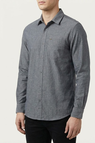 خرید پیراهن مردانه ذغالی آستین بلند نخ پنبهGENTIMEN