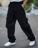 خرید شلوار کارگو مشکی بگ دمپا استوپر سنگشور GENTIMEN