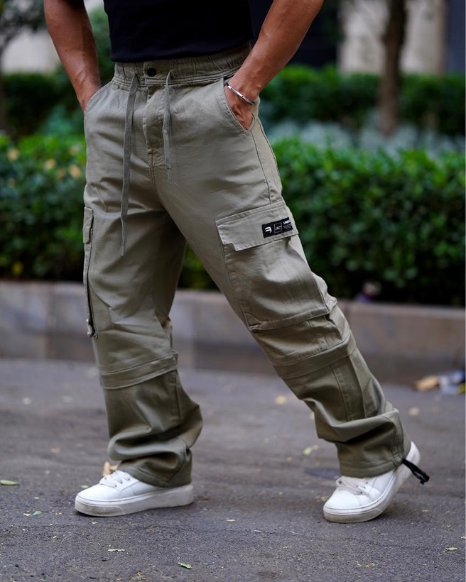 خرید شلوار بگ کارگو ماشی شلوارک شو دمپا استوپر خام شورGENTIMEN