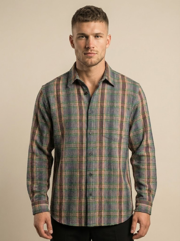 پیراهن پشمی مردانه چارخونه