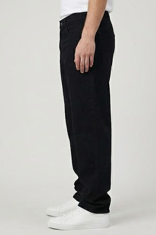 نیمرخ شلوار بگ مردانه جین مشکی خام شور با کیفیت بالا GENTIMEN