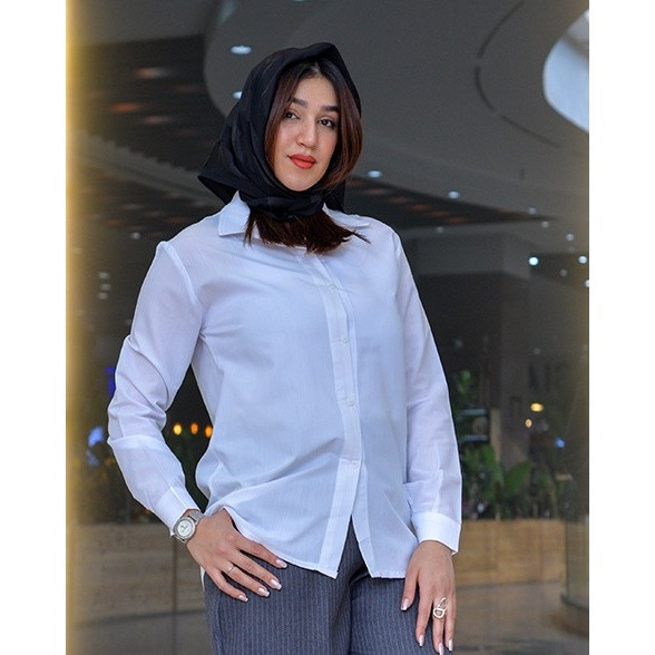 شومیز زنانه بیسیک رنگ سفید 7176